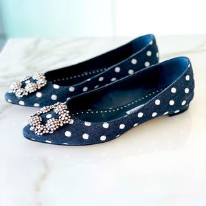 🎈Manolo Blahnik Hagisi Polka Dot Flats